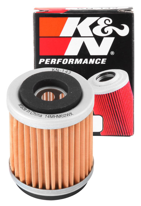 K&N KN-143 Oil Filter for Select Yamaha BW200, Yamaha BW350, Yamaha SR185, Yamaha SRX250, Yamaha TT225, Yamaha TT350, Yamaha TTR225, Yamaha TTR230, Yamaha TW200, Yamaha XT125, Yamaha XT200, Yamaha XT225, Yamaha XT350, Yamaha YFB250 Timberwolf 2x4, Yamaha