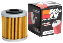 Load image into Gallery viewer, K&amp;N KN-563 Oil Filter for Select Aprilia RS4 125, Aprilia RXV 450, Aprilia RXV 550, Aprilia SXV 450, Aprilia SXV 550, Husqvarna SMR 630, Husqvarna SMS 630, Husqvarna TC450, Husqvarna TC510, Husqvarna TE250, Husqvarna TE310, Husqvarna TE450, Husqvarna