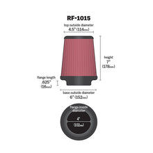 Load image into Gallery viewer, KN-6-Inch-Od-Base-4-12-Inch-Od-Top-7-Inch-H-Round-Tapered-Universal-Air-Filter