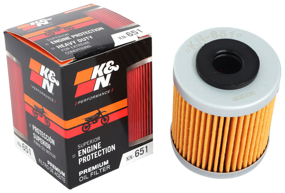 K&N KN-651 Oil Filter for Select Husqvarna 701 Enduro, Husqvarna 701 Enduro LR, Husqvarna 701 Supermoto, Husqvarna Svartpilen 701, Husqvarna Vitpilen 701, KTM 690 Duke, KTM 690 Duke R, KTM 690 Enduro R, KTM 690 SMC-R