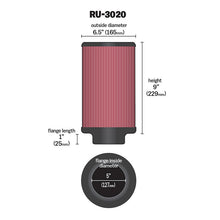 Load image into Gallery viewer, KN-Filter-2-14Inch-10-Degree-Flange-16-14Inch-X-4Inch---4-12Inch-Height