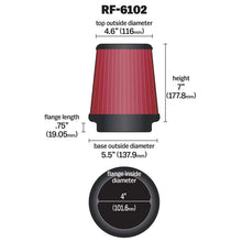 Load image into Gallery viewer, KN-Filter-Universal-Air-Filter-Golf-Vii-Gti-3-1516In-Flg--5-1532In-Od--7In-H