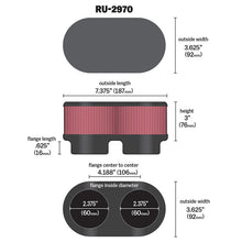 Load image into Gallery viewer, KN-Filter-Universal-Filter-2-38-Inch-Dual-Flange-107Mm-C-C-3-Inch-Height