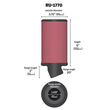 Load image into Gallery viewer, KN-Filter-Universal-Rubber-Filter-2-716-Inch-20-Degree-Flange-3-34-Inch-Od-6-Inch-Height