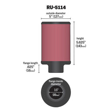 Load image into Gallery viewer, KN-Filter-Universal-Rubber-Filter-3.5In-Flange-Id-X-5In-Od-X-5.625In-H