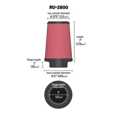 Load image into Gallery viewer, KN-Filter-Universal-Rubber-Filter-5-Inch-Flange-6-12-Inch-Base-4-38-Inch-Top-7-Inch-Height
