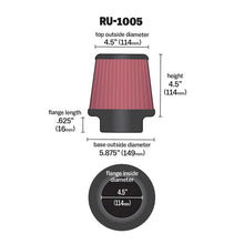 Load image into Gallery viewer, KN-Filter-Universal-X-Stream-Clamp-On-4-12In-Flange-5-78In-Base-4-12In-Top-4-12In-Height