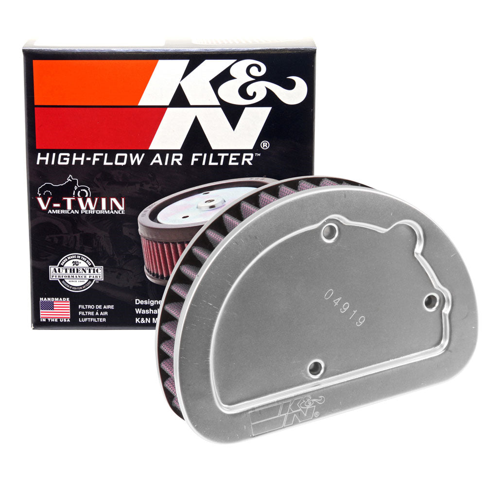 KN-Replacement-Unique-Air-Filter-6.625In-L-X-4.75In-W-X-1.625In-H-With-1-Flange-For-Harley-Davidson
