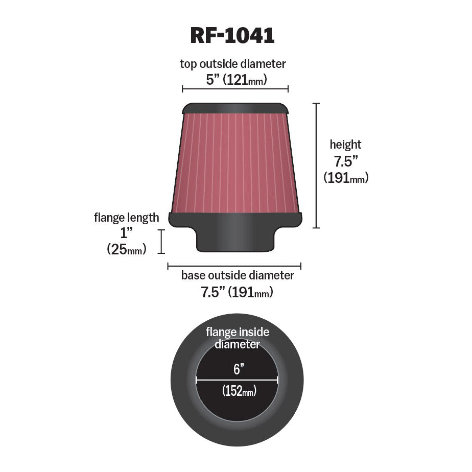 KN-Round-Tapered-Universal-Air-Filter-6-Inch-Flange-7-12-Inch-Base-5-Inch-Top-7-12-Inch-Height