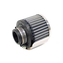 Load image into Gallery viewer, KN-Rubber-Base-Chrome-Top-Crankcase-Vent-Filter-1-14In-Flg--3In-Od--2-12In-H-WDeflector-Shield