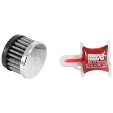 Load image into Gallery viewer, KN-Rubber-Base-Crankcase-Vent-Filter---Chrome-1In-Flange-Id-X-2In-Od-X-1.5In-Height