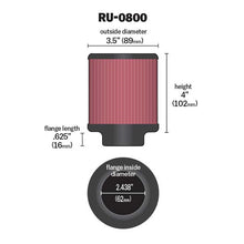 Load image into Gallery viewer, KN-Universal-Air-Filter---2-716In-Flange-X-3-12In-Od-X-4In-Height