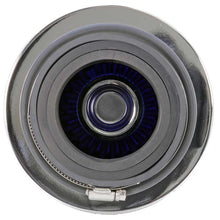 Load image into Gallery viewer, KN-Universal-Air-Filter-Chrome-Round-Tapered-Blue---4In-Flange-Id-X-1.125In-Flange-Length-X-5.5In-H