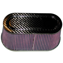 Load image into Gallery viewer, KN-Universal-Carbon-Fiber-Top-And-Base-Filter-12In-X-6In-Base--9.938In-X-3.938In-Top--6In-Height