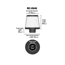 Load image into Gallery viewer, KN-Universal-Chrome-Filter-1-18-Inch-Flg--2-14-Inch-Bottom--2-Inch-Top--2.5-Inch-Height