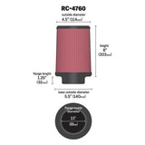 K&N Engineering RC-4760 Universal Clamp-On Air Filter