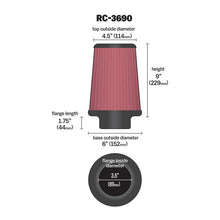 Load image into Gallery viewer, KN-Universal-Chrome-Filter-3-12-Inch-Id-Flg--6-Inch-Bottom--4-12-Inch-Cr--9-Inch-Length