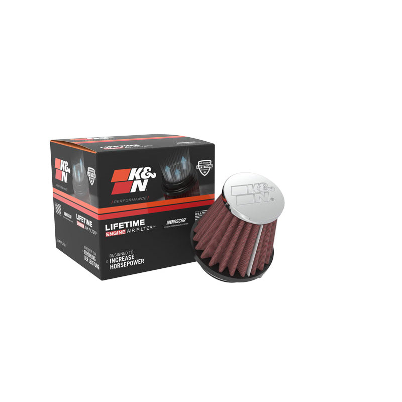 KN-Universal-Chrome-Filter-Round-Tapered-1.688In-Flange-Id-X-2In-Top-Od-X-3In-Base-Od-X-2.75In-H
