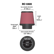 Load image into Gallery viewer, KN-Universal-Clamp-On-Air-Filter-2-18In-Flange-3-12In-Base-2In-Top-4In-Height
