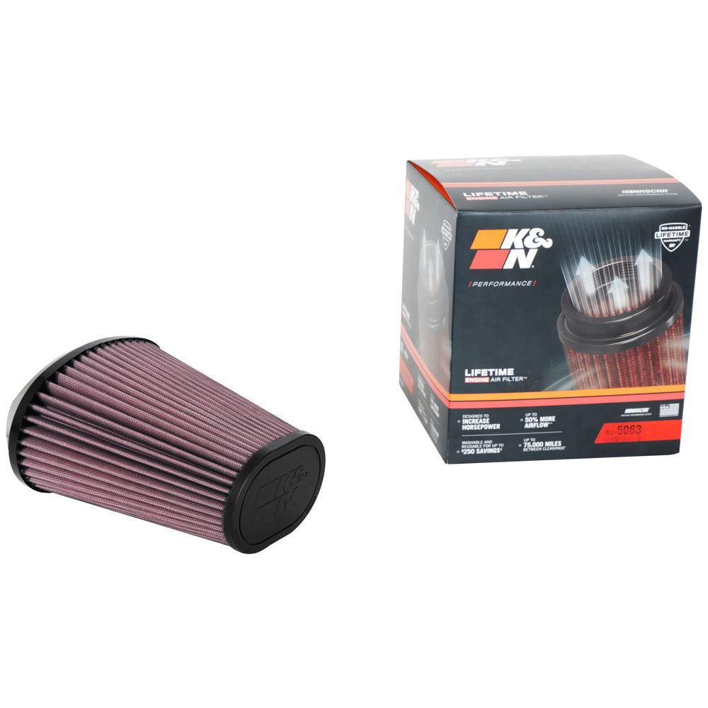KN-Universal-Clamp-On-Air-Filter-2.844X4.813In-Flg-Id-X-6.5X4.75In-B-Od-X-4.5X3.25In-T-Od-X-7.5In-H