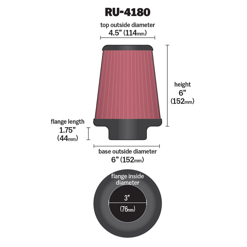 KN-Universal-Clamp-On-Air-Filter-3In-Flg--6In-B--4-12In-T--6In-H