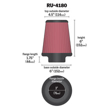 Load image into Gallery viewer, KN-Universal-Clamp-On-Air-Filter-3In-Flg--6In-B--4-12In-T--6In-H