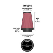 Load image into Gallery viewer, KN-Universal-Clamp-On-Air-Filter-6In-Flg--7-12In-B--4-12In-T--9In-H