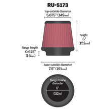 Load image into Gallery viewer, KN-Universal-Clamp-On-Air-Filter-6In-Flg--7-12In-B--5-78In-T--6In-H