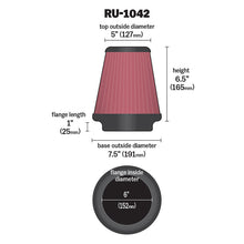 Load image into Gallery viewer, KN-Universal-Clamp-On-Air-Filter-6In-Flg--7-12In-B--5In-T--6-12In-H
