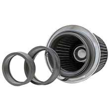 Load image into Gallery viewer, KN-Universal-Filter-Chrome-Round-Tapered-White---4In-Flange-Id-X-1.125In-Flange-Length-X-5.5In-H