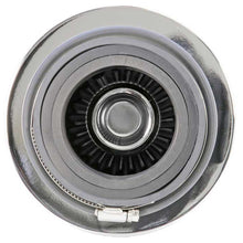 Load image into Gallery viewer, KN-Universal-Filter-Chrome-Round-Tapered-White---4In-Flange-Id-X-1.125In-Flange-Length-X-5.5In-H