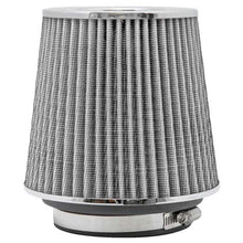 Load image into Gallery viewer, KN-Universal-Filter-Chrome-Round-Tapered-White---4In-Flange-Id-X-1.125In-Flange-Length-X-5.5In-H