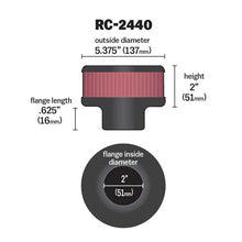 Load image into Gallery viewer, KN-Universal-Round-Clamp-On-Air-Filter-2In.-Flange--5-38In.-Od--2In.-Height