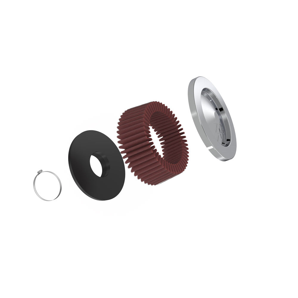 KN-Universal-Round-Clamp-On-Air-Filter-2In.-Flange--5-38In.-Od--2In.-Height