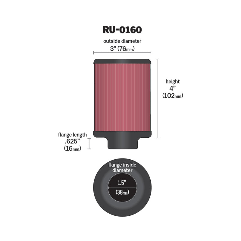 KN-Universal-Rubber-Filter-1-12In-Flg-3In-Od-4In-Height