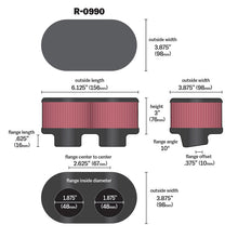 Load image into Gallery viewer, KN-Universal-Rubber-Filter-1968-Norton-750850-Commando