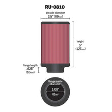 Load image into Gallery viewer, KN-Universal-Rubber-Filter-2.438In-Flange-Id-X-3.5In-Od-X-5In-Height-For-97-98-Yamaha-Tdm850