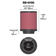 Load image into Gallery viewer, KN-Universal-Rubber-Filter-2.5-Inch-5-Degree-Flg-3.5-Inch-Od-4-Inch-Height