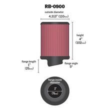 Load image into Gallery viewer, KN-Universal-Rubber-Filter-3-Inch-5-Degree-Flg-4-12-Inch-Od-4-Inch-Height
