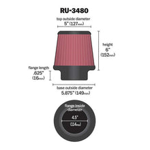 Load image into Gallery viewer, KN-Universal-Rubber-Filter-4-12-Inch-Flg--5-78-Inch-Base--5-Inch-Top--6-Inch-Height