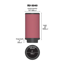 Load image into Gallery viewer, KN-Universal-Rubber-Filter-6In-Id-7.5In-Od-12In-H