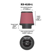 Load image into Gallery viewer, KN-Universal-X-Stream-Clamp-On-Air-Filter-3.313In-Flg-Id4.875In-Base-Od4In-Top-Od4.25In-H