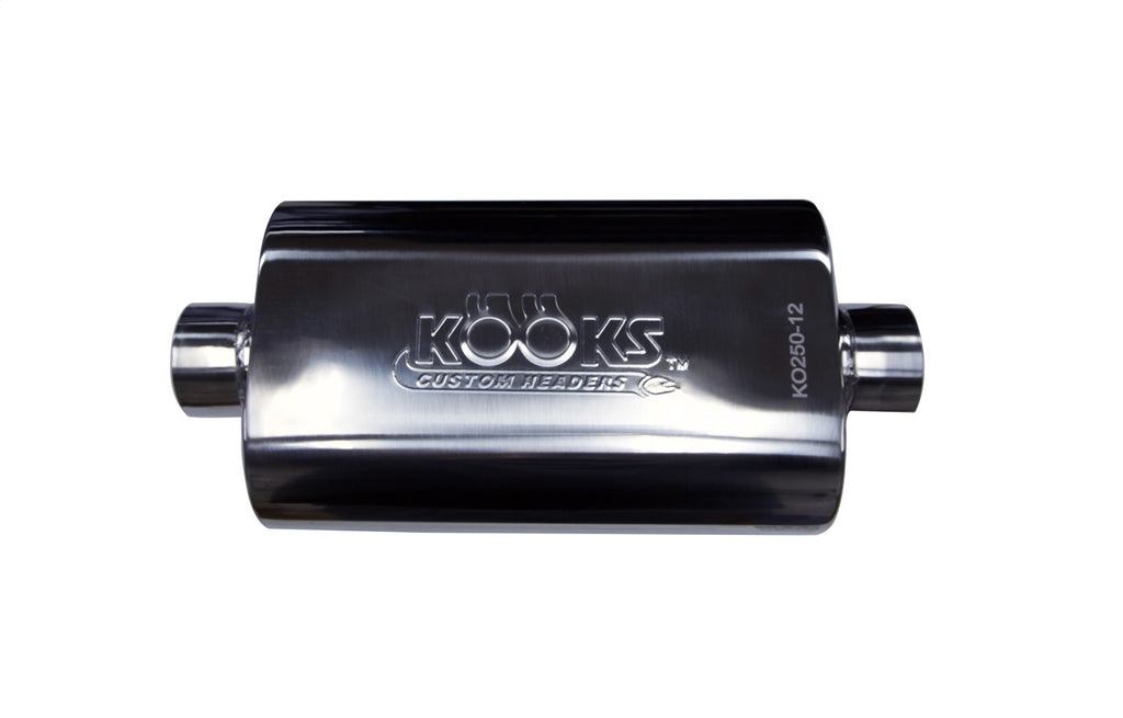 Kooks Custom Headers KO250-12 2-1/2in. Oval Center/Center Muffler 12in. Long Body . Polished Stainless Steel.