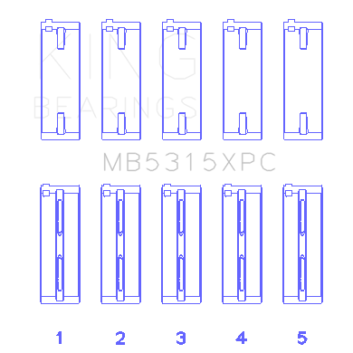 King-1992-Mitsubishi-4G634G64-Evo-I-Iv-(Size-.026)-Coated-Performance-Main-Bearing-Set