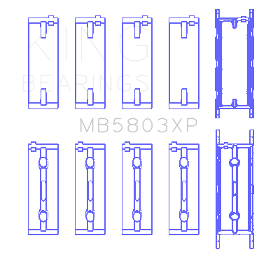 King-Bmw-S65b40a-(Size-.026)-Crankshaft-Main-Bearings-Set-Of-5