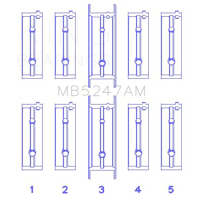 King-Chevrolet-L4-2.2L-Ecotec-Am-Series-Main-Bearings-(Set-Of-5)