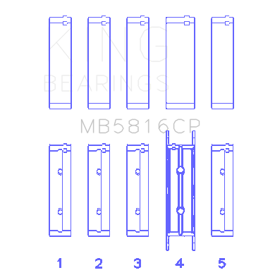 King-Ford-391Ci-32V-Turbo-V8-Power-Stroke-OS-.040In-Main-Bearing-Set