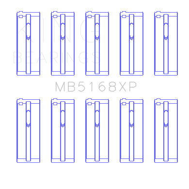 King-Honda-H22-50Mm-Journal-Crankshaft-Main-Bearing-Set-(Size-.025)