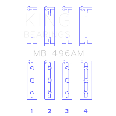 King-Mazda-Kl-V6-(Size-Std)-Main-Bearing-Set-Of-4