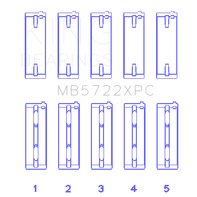 King-Mitsubishi-4B11t-Evo-X-2007-(Size-0.5)-Coated-Performance-Main-Bearing-Set
